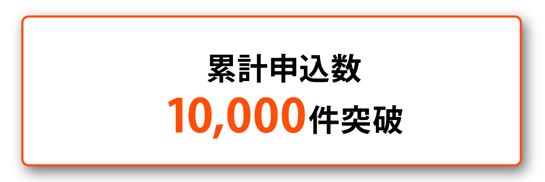 累計申込数10,000件突破