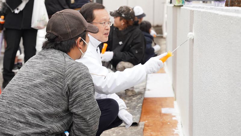 西東京市長塗装体験