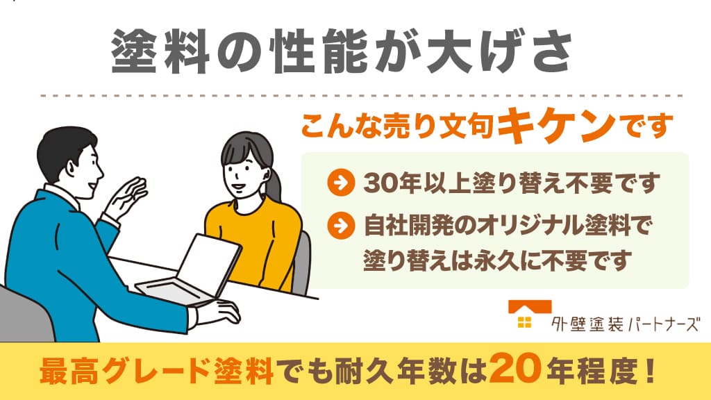 塗料の性能が大げさな業者はお断り!