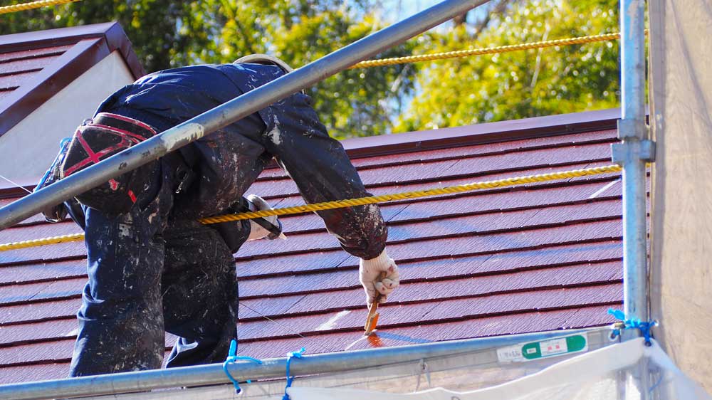 屋根の補修(中塗り時点)