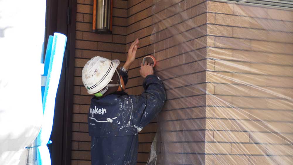 玄関周りの養生