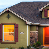 家のデザインー緑色