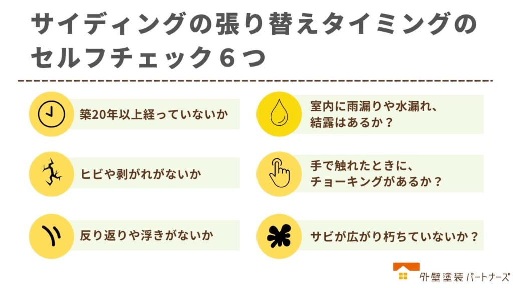 サイディング外壁の張り替え時期のセルフチェック方法