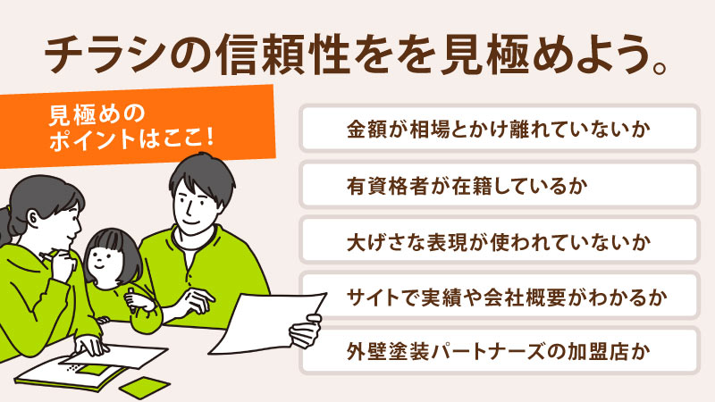 チラシが入っていた外壁塗装業者の信頼性の５つ見極め方