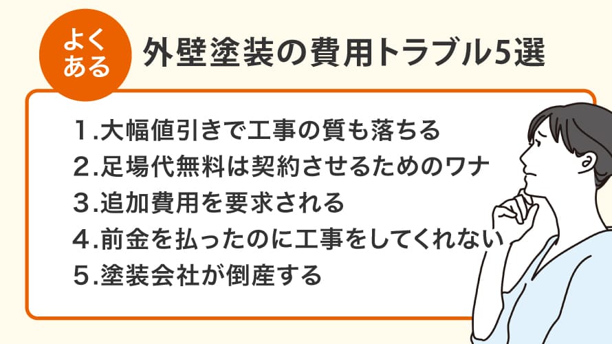 意外と多い!外壁塗装の費用に関するトラブル5選