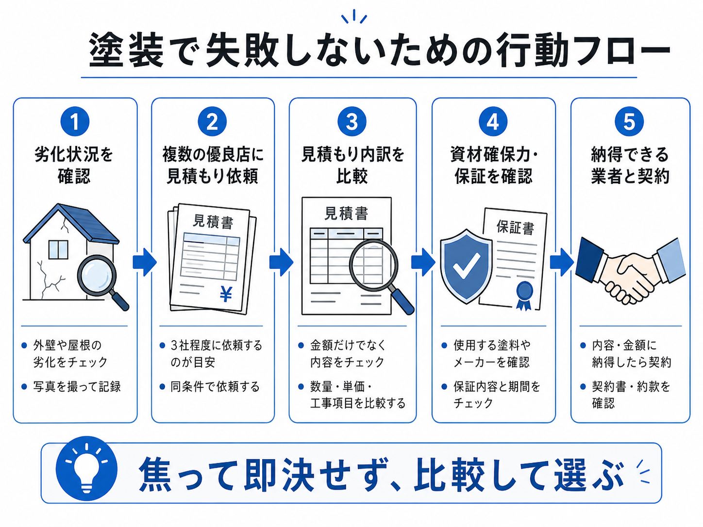 今すぐ焦って契約するのではなく、正しい順番で比較する
