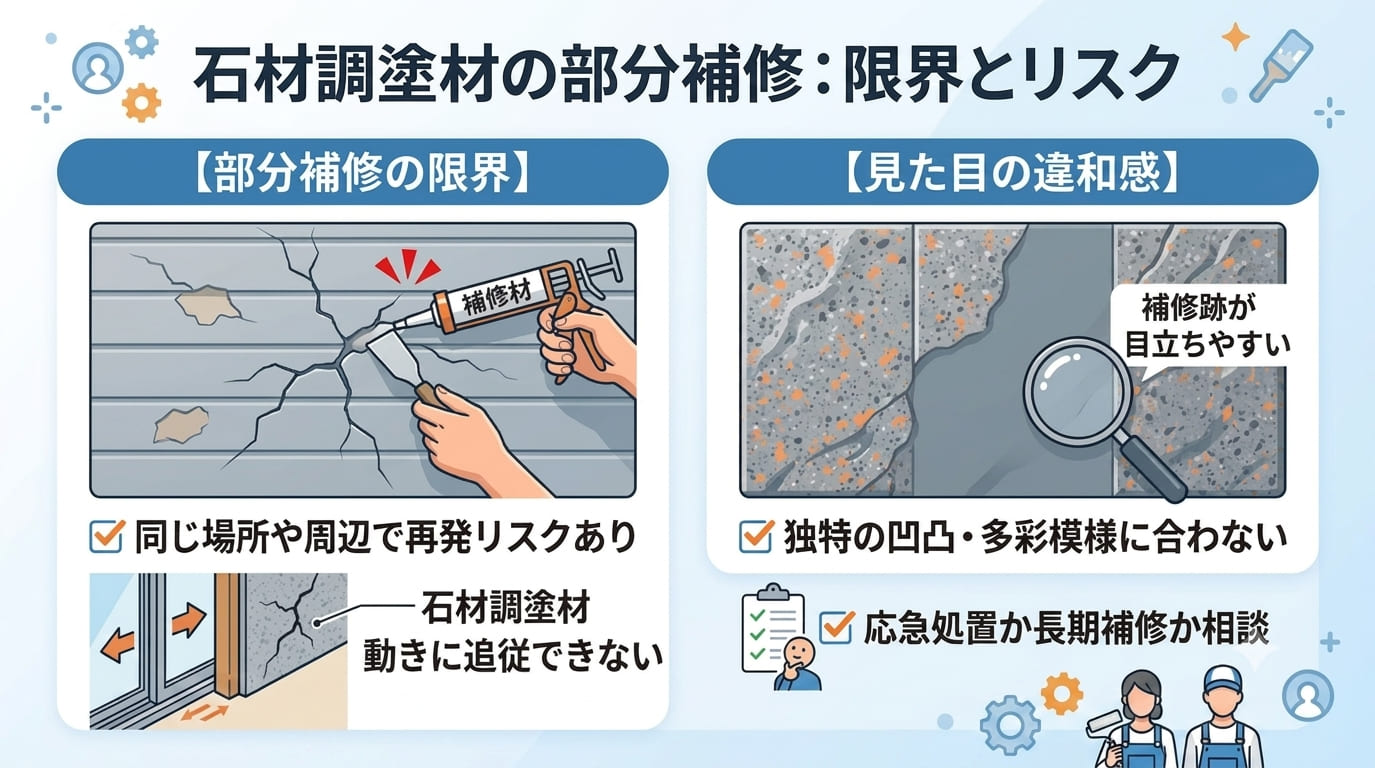 ひび割れや剥がれを埋める